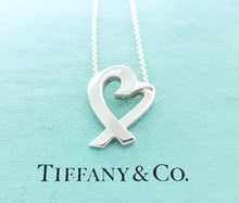 Carregar imagem no visualizador da galeria, Authentic Tiffany &amp; Co. Paloma Picasso Heart Necklace Sterling Silver Loving Heart Large Pendant Necklace 18 Inches
