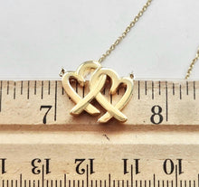Carregar imagem no visualizador da galeria, Authentic Tiffany &amp; Co. Paloma Picasso Loving Heart Necklace 18k Yellow Gold Interlocking Double Hearts Pendant Necklace
