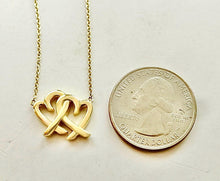 Carregar imagem no visualizador da galeria, Authentic Tiffany &amp; Co. Paloma Picasso Loving Heart Necklace 18k Yellow Gold Interlocking Double Hearts Pendant Necklace
