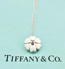 Carica l'immagine nel visualizzatore di Gallery, Authentic Tiffany &amp; Co. Paloma Picasso Crown of Hearts Pink Sapphire Pendant Mini Sterling Silver Necklace
