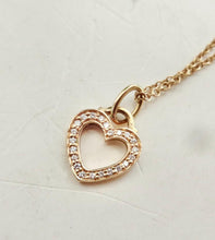 Carica l'immagine nel visualizzatore di Gallery, Authentic Tiffany &amp; Co. Metro Diamond Heart Necklace 18K Rose Gold Heart Pendant Necklace
