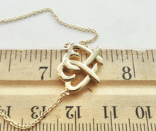 Carregar imagem no visualizador da galeria, Authentic Tiffany &amp; Co. Paloma Picasso Loving Heart Necklace 18k Yellow Gold Interlocking Double Hearts Pendant Necklace
