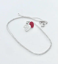 Laden Sie das Bild in den Galerie-Viewer, Authentic Return to Tiffany Heart Diamond Necklace Sterling Silver Red Enamel Double Mini Hearts Pendant Tiffany &amp; Co. Necklace
