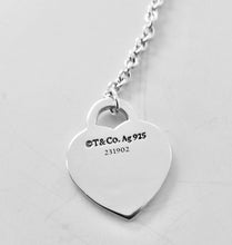 Load image into Gallery viewer, Authentic Return to Tiffany Lovestruck Heart Tag Necklace Sterling Silver Arrow Small Heart Toggle Clasp Necklace
