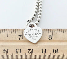 Carica l'immagine nel visualizzatore di Gallery, Authentic Return to Tiffany Heart Bead Necklace Sterling Silver Tiffany &amp; Co. Small Heart Tag 4mm Mini Ball Necklace 18 Inches
