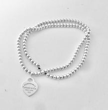 Carica l'immagine nel visualizzatore di Gallery, Authentic Return to Tiffany Heart Bead Necklace Sterling Silver Tiffany &amp; Co. Small Heart Tag 4mm Mini Ball Necklace 18 Inches
