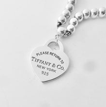 Carica l'immagine nel visualizzatore di Gallery, Authentic Return to Tiffany Heart Bead Necklace Sterling Silver Tiffany &amp; Co. Small Heart Tag 4mm Mini Ball Necklace 18 Inches
