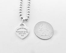 Carica l'immagine nel visualizzatore di Gallery, Authentic Return to Tiffany Heart Bead Necklace Sterling Silver Tiffany &amp; Co. Small Heart Tag 4mm Mini Ball Necklace 18 Inches
