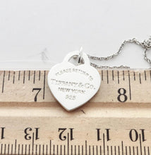 Load image into Gallery viewer, Authentic Return to Tiffany Blue Enamel Heart Tag Charm Sterling Silver Tiffany &amp; Co. Small Pendant Necklace
