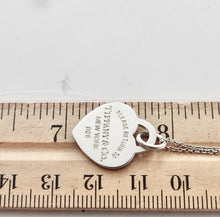 Load image into Gallery viewer, Authentic Return to Tiffany Blue Enamel Heart Tag Charm Sterling Silver Tiffany &amp; Co. Small Pendant Necklace
