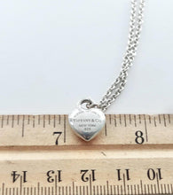 Laden Sie das Bild in den Galerie-Viewer, Authentic Return to Tiffany Full Heart Necklace Sterling Silver Tiffany &amp; Co. Size Mini Heart Tag Pendant Necklace
