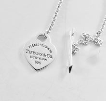 Load image into Gallery viewer, Authentic Return to Tiffany Lovestruck Heart Tag Necklace Sterling Silver Arrow Small Heart Toggle Clasp Necklace
