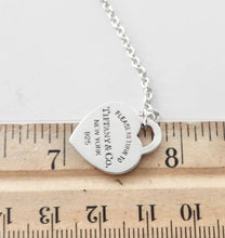 Load image into Gallery viewer, Authentic Return to Tiffany Lovestruck Heart Tag Necklace Sterling Silver Arrow Small Heart Toggle Clasp Necklace
