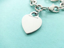 Load image into Gallery viewer, Authentic Tiffany Co. Plain Heart Tag Bracelet Sterling Silver Pendant Link Bracelet
