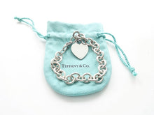 Load image into Gallery viewer, Authentic Tiffany Co. Plain Heart Tag Bracelet Sterling Silver Pendant Link Bracelet
