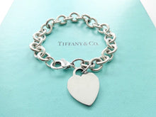 Load image into Gallery viewer, Authentic Tiffany Co. Plain Heart Tag Bracelet Sterling Silver Pendant Link Bracelet
