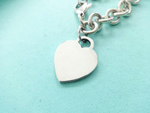 Load image into Gallery viewer, Authentic Tiffany Co. Plain Heart Tag Bracelet Sterling Silver Pendant Link Bracelet
