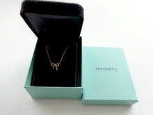 Load image into Gallery viewer, Authentic Tiffany &amp; Co Bow Necklace Rose Gold Diamond Mini Bow Pendant Necklace (Copy)
