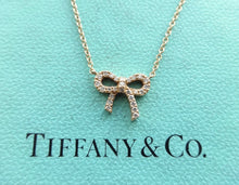 Load image into Gallery viewer, Authentic Tiffany &amp; Co Bow Necklace Rose Gold Diamond Mini Bow Pendant Necklace (Copy)
