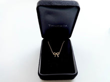 Load image into Gallery viewer, Authentic Tiffany &amp; Co Bow Necklace Rose Gold Diamond Mini Bow Pendant Necklace (Copy)
