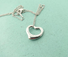 Load image into Gallery viewer, Authentic Tiffany &amp; Co. Elsa Peretti Heart Necklace 16mm Open Heart Sterling Silver Pendant Necklace
