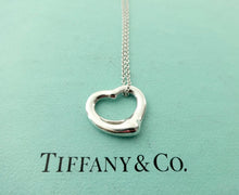 Load image into Gallery viewer, Authentic Tiffany &amp; Co. Elsa Peretti Heart Necklace 16mm Open Heart Sterling Silver Pendant Necklace
